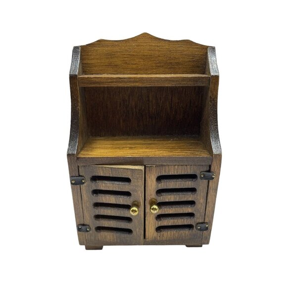 Wooden Dollhouse Dining Room Furniture China Cabinet Lot of 4 Pieces Vintage - Picture 11 of 16